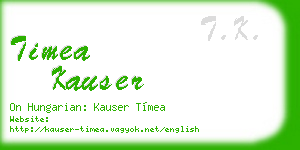 timea kauser business card